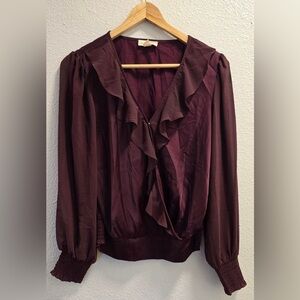 Women’s Burgundy long sleeve blouse NWOT
